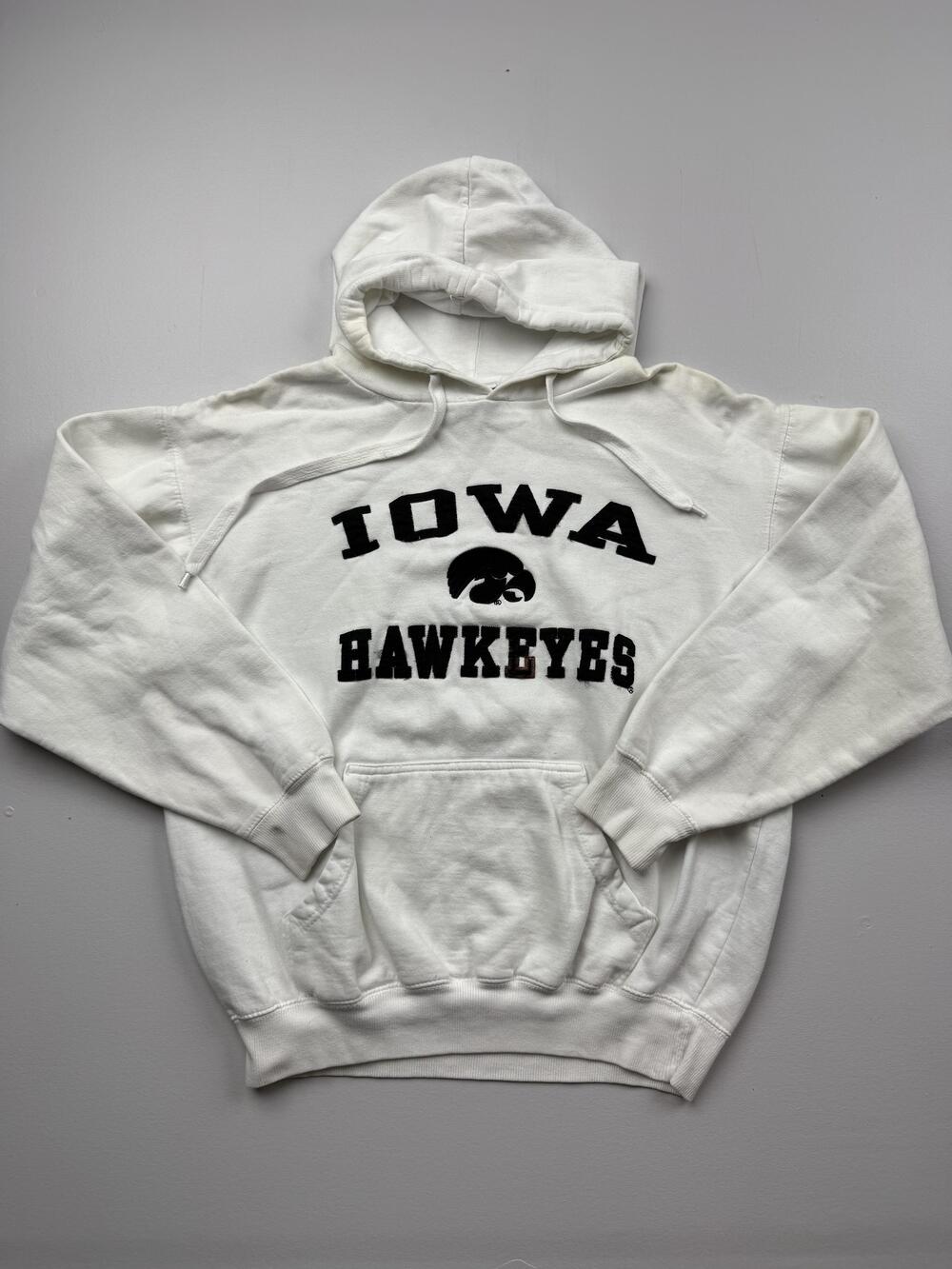 Iowa Hawkeyes Sweatshirt Mens XL White NCAA Old Varsity Brand Hoodie Read